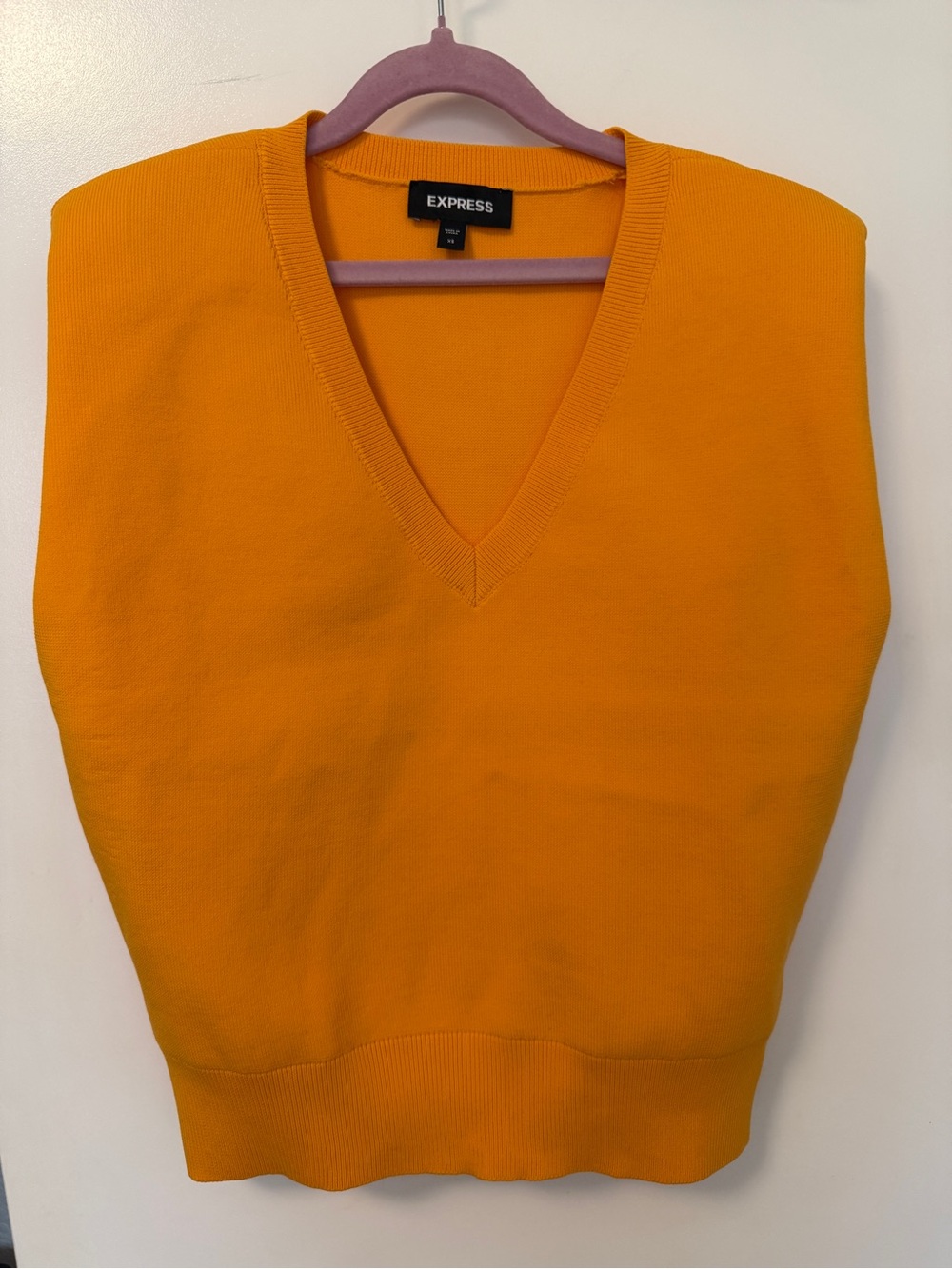 Orange express xs knit sleeveless top v neck